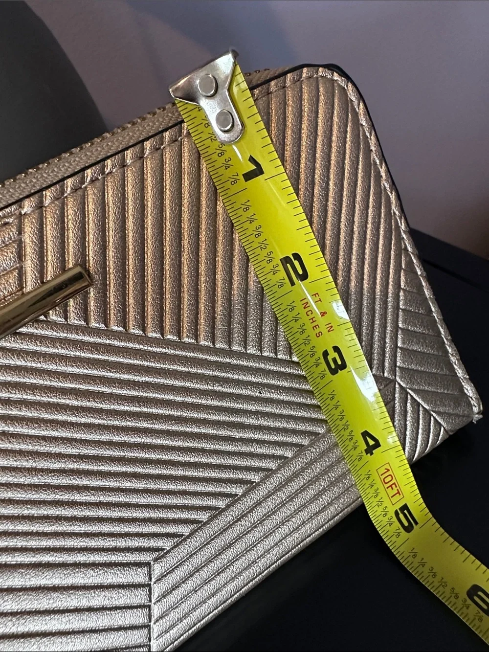 Aldo Metallic Gold All Around Zip Wallet